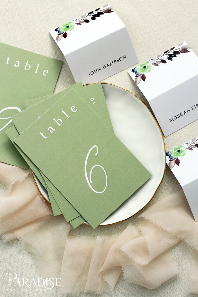 Marchelle Green Table Numbers