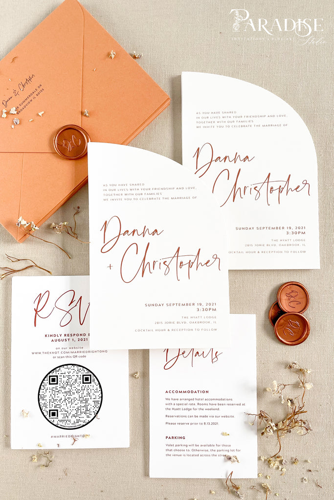 Damira Half Arch Wedding Invitation Sets