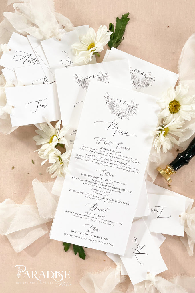 Migdalia Floral Wedding Menus