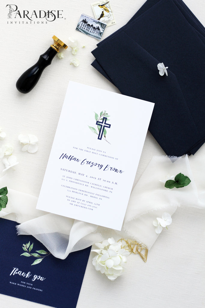 Leta Foliage Christian Invitation