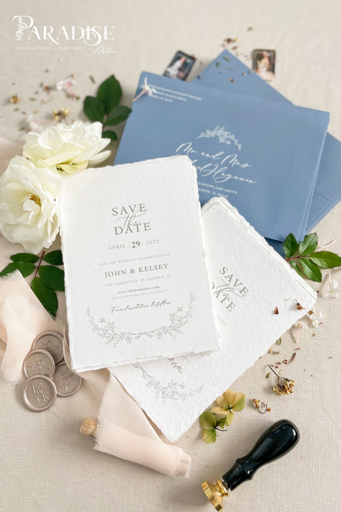 Marla Handmade Paper Save the Date Cards