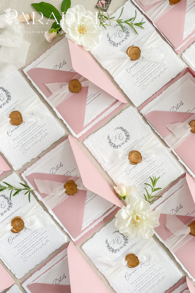 Camille Handmade Paper Wedding Invitation Sets