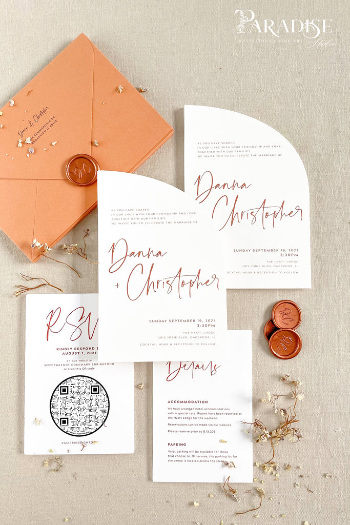 Damira Half Arch Wedding Invitation Sets