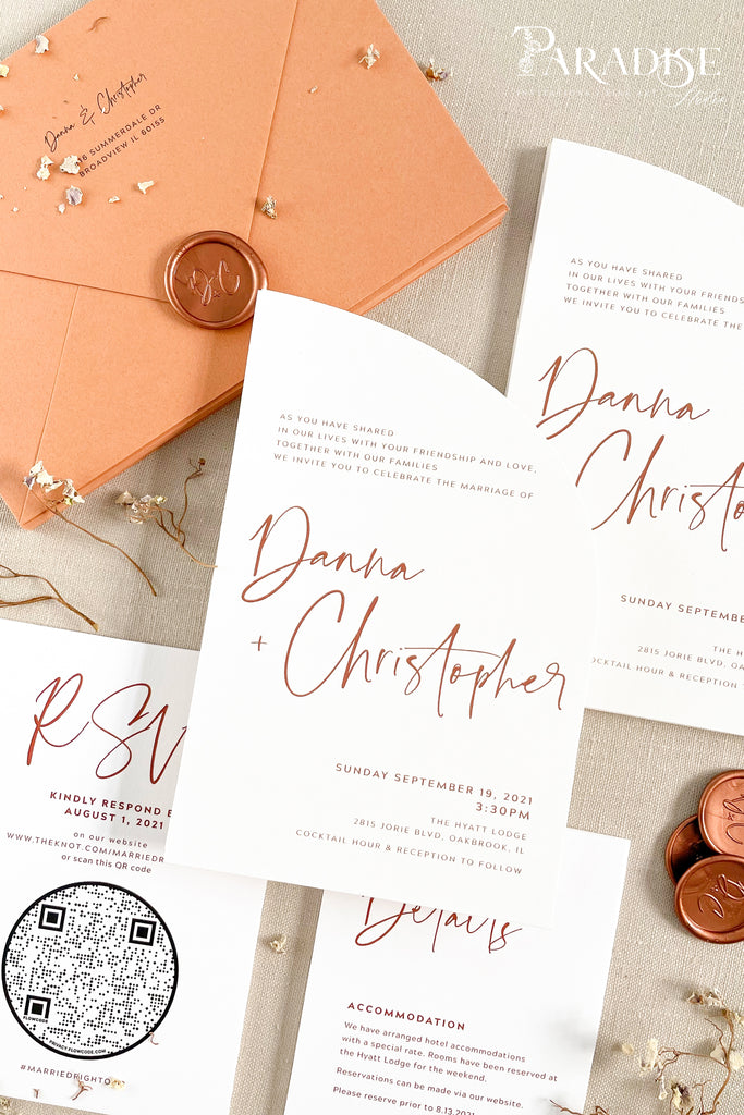 Damira Half Arch Wedding Invitation Sets