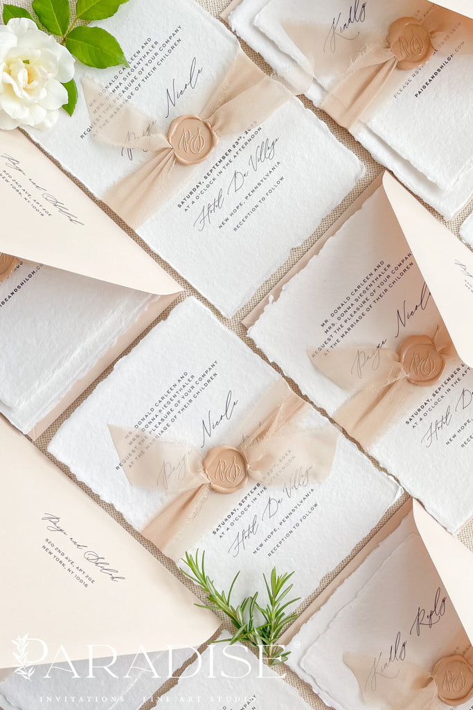 Carine Handmade Paper Wedding Invitation Sets