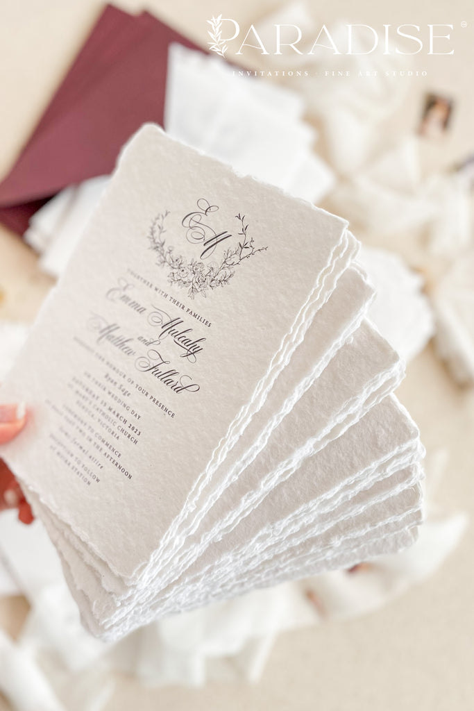 Clemence Handmade Paper Wedding Invitation Sets