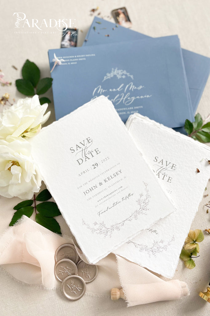 Marla Handmade Paper Save the Date Cards