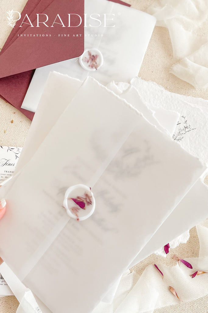 Clemence Handmade Paper Wedding Invitation Sets