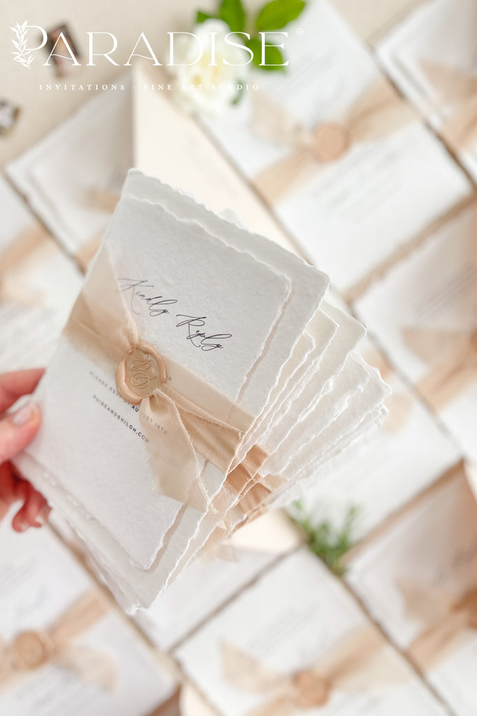 Carine Handmade Paper Wedding Invitation Sets