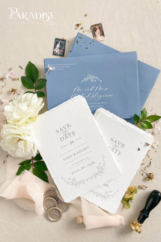 Marla Handmade Paper Save the Date Cards