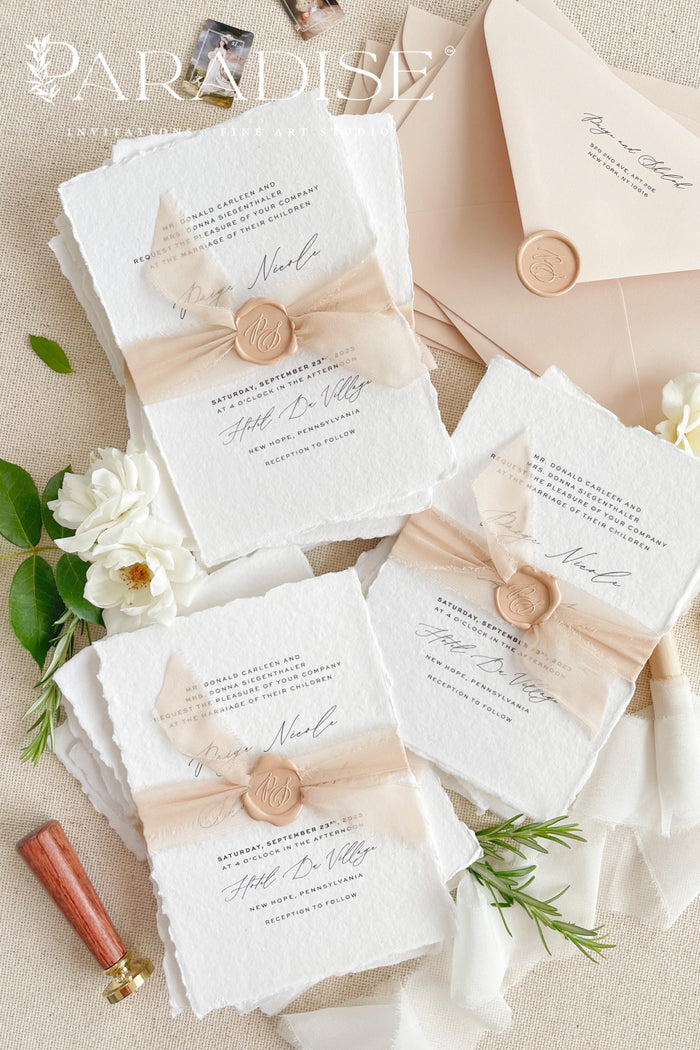 Carine Handmade Paper Wedding Invitation Sets