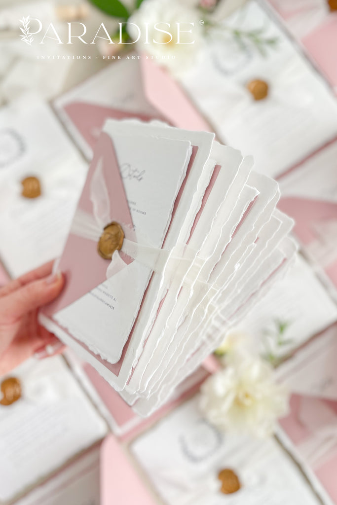 Camille Handmade Paper Wedding Invitation Sets