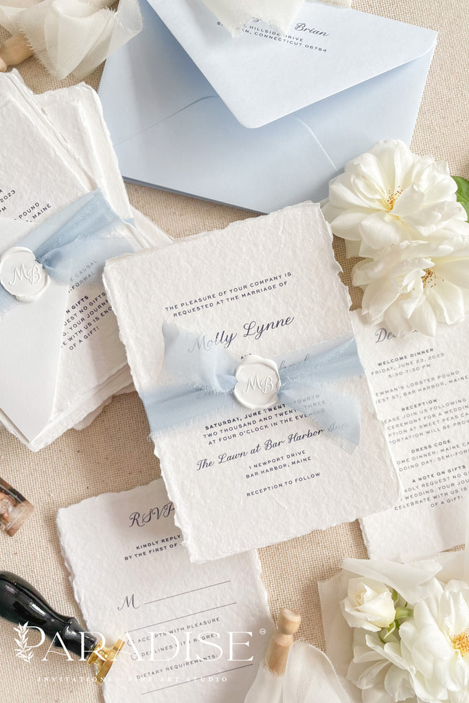 Blondene Handmade Paper Wedding Invitation Sets