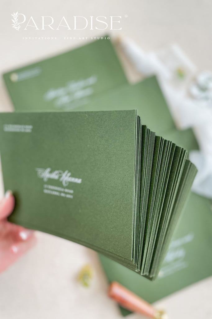 Forest Green Envelopes and White Ink Printing