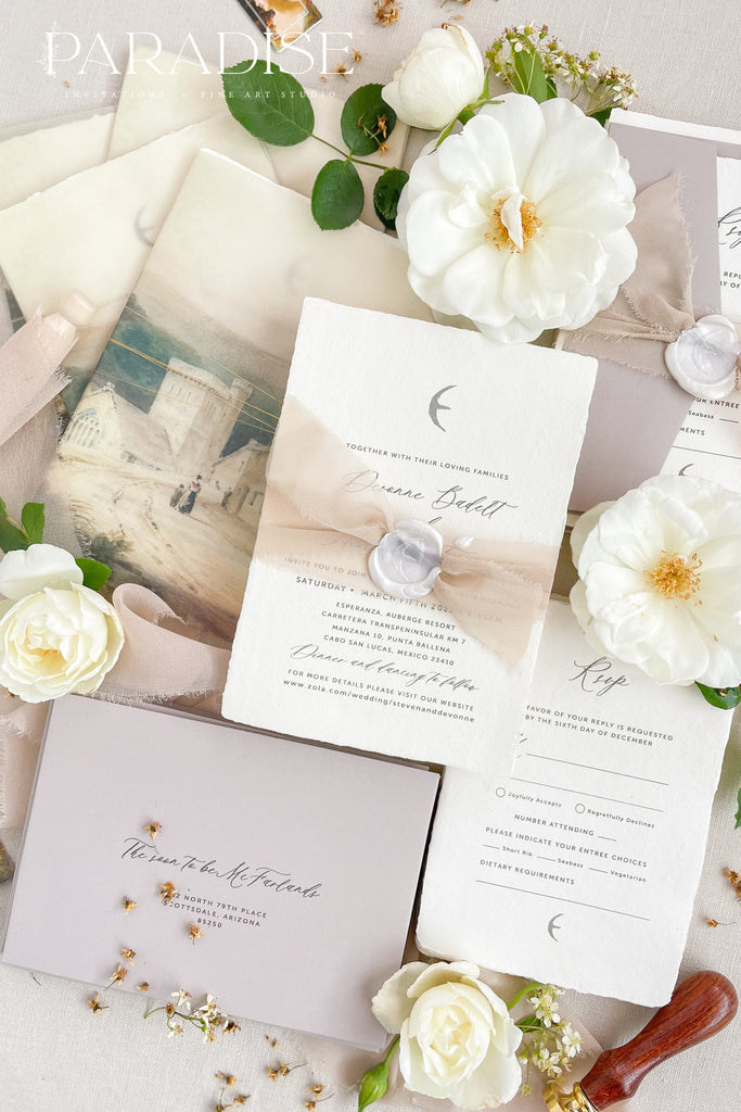 Cecilia Handmade Paper Wedding Invitation Sets