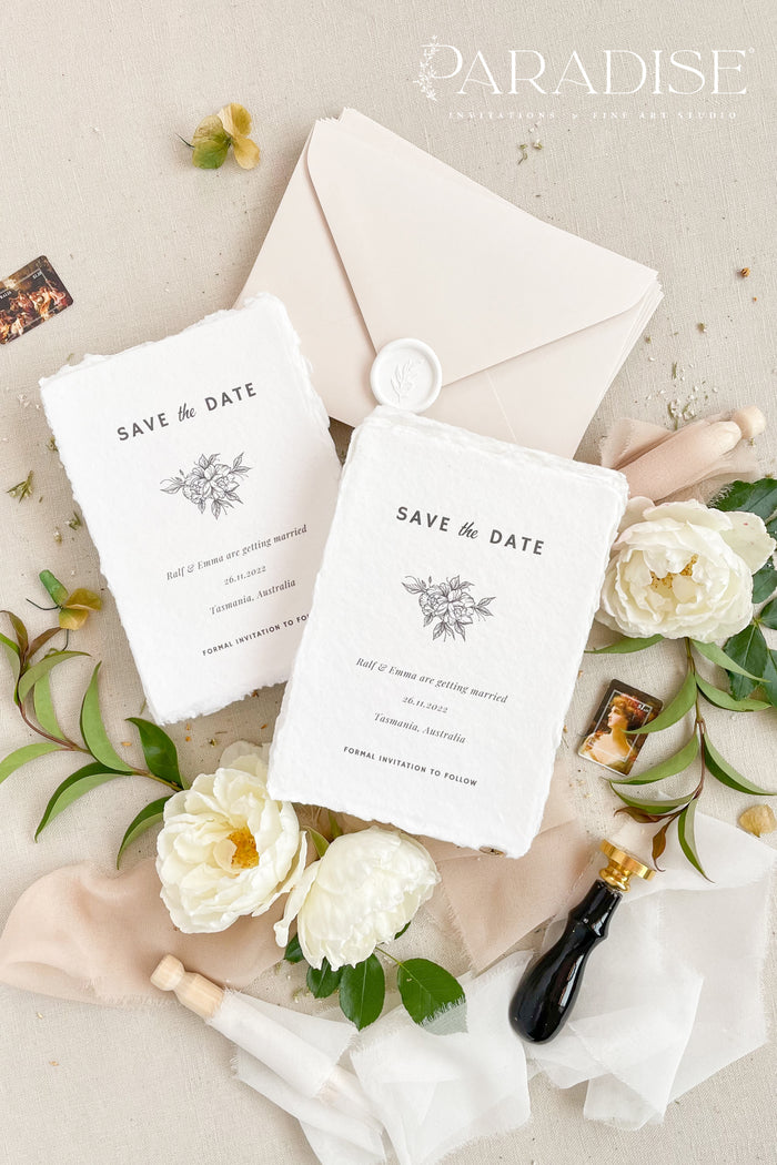 Skyler Handmade Paper Save the Date Cards