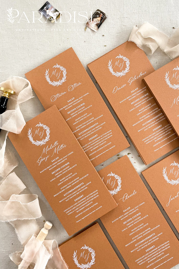 Devonna Cinnamon Paper Wedding Menus