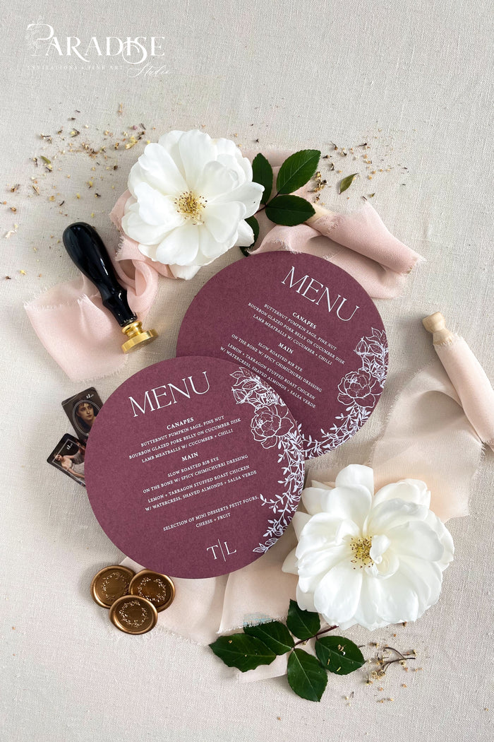 Chipriana Circle Wedding Menus