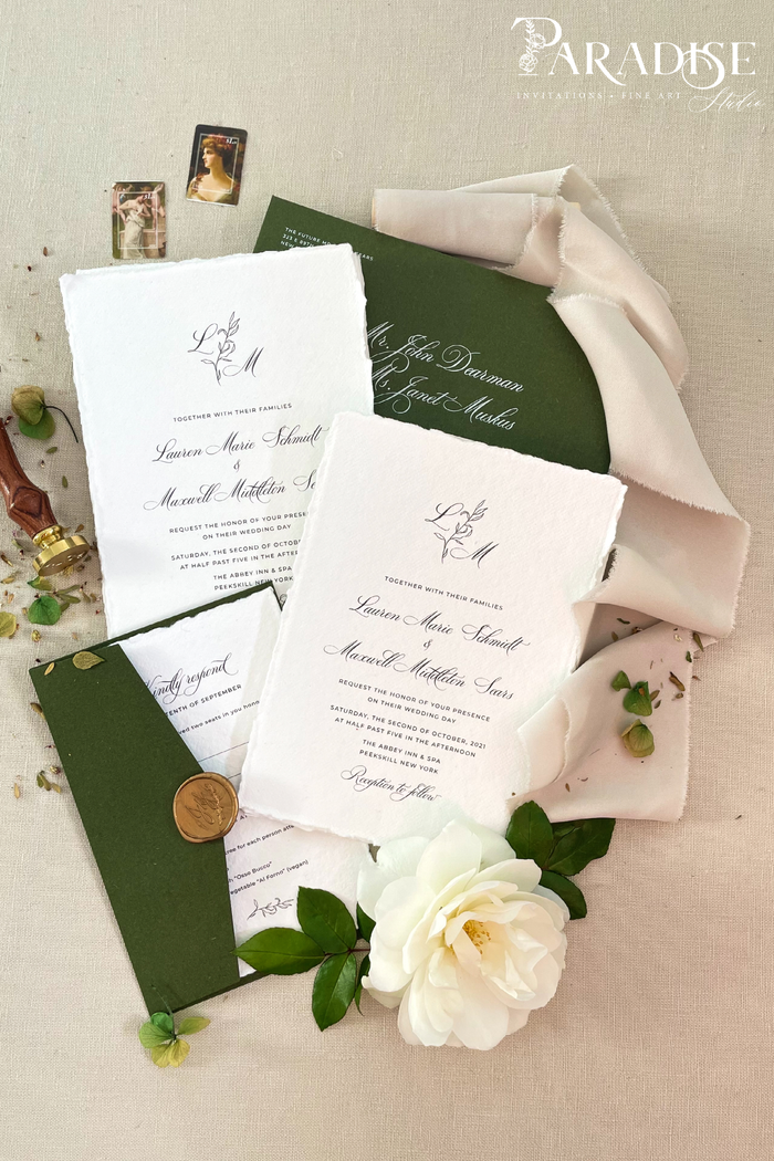 Danika Handmade paper wedding invitations