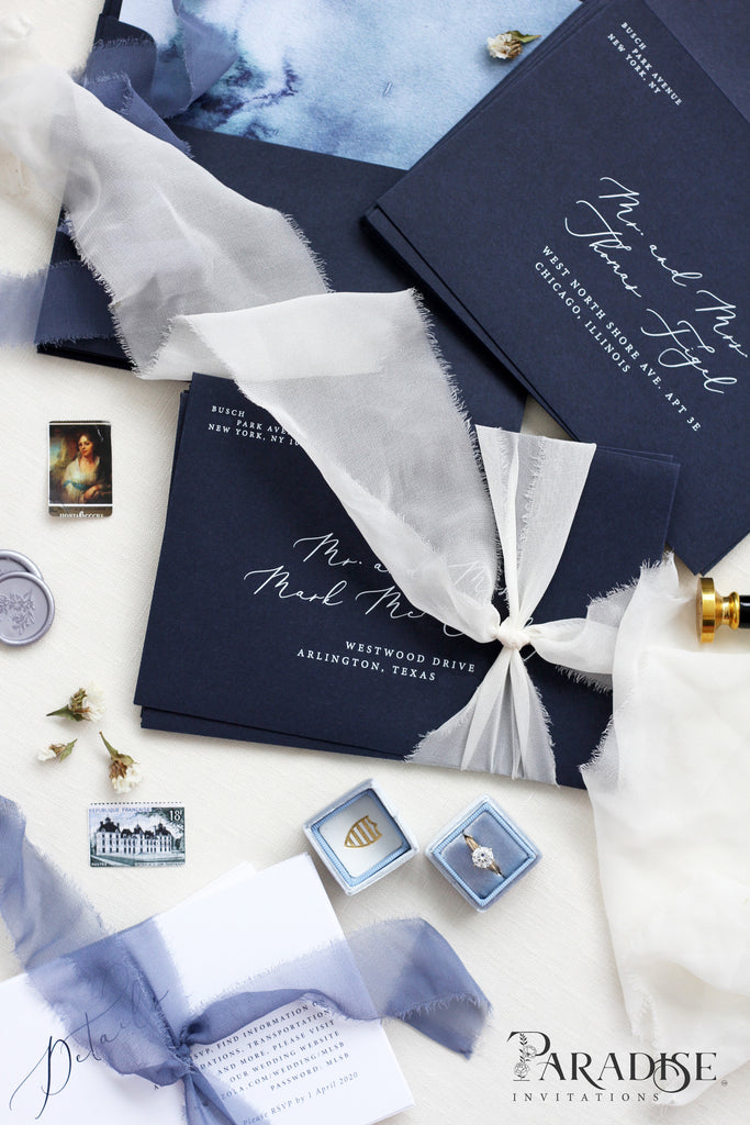 Navy Envelopes White Ink Printing, Envelope Liners