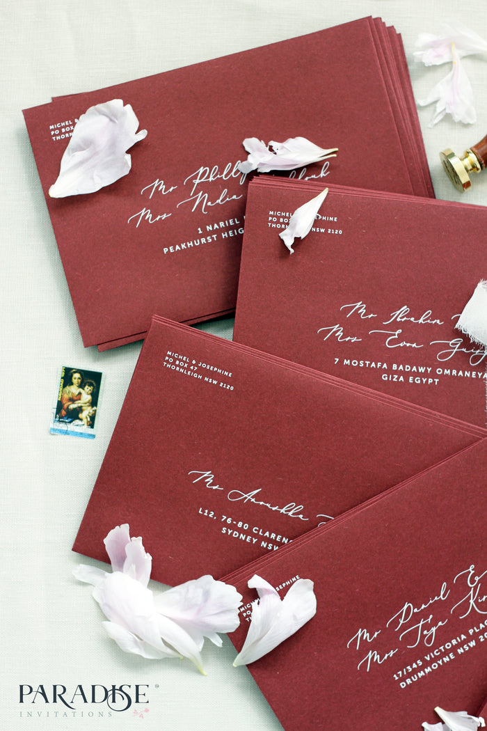 Elegant Burgundy Envelopes