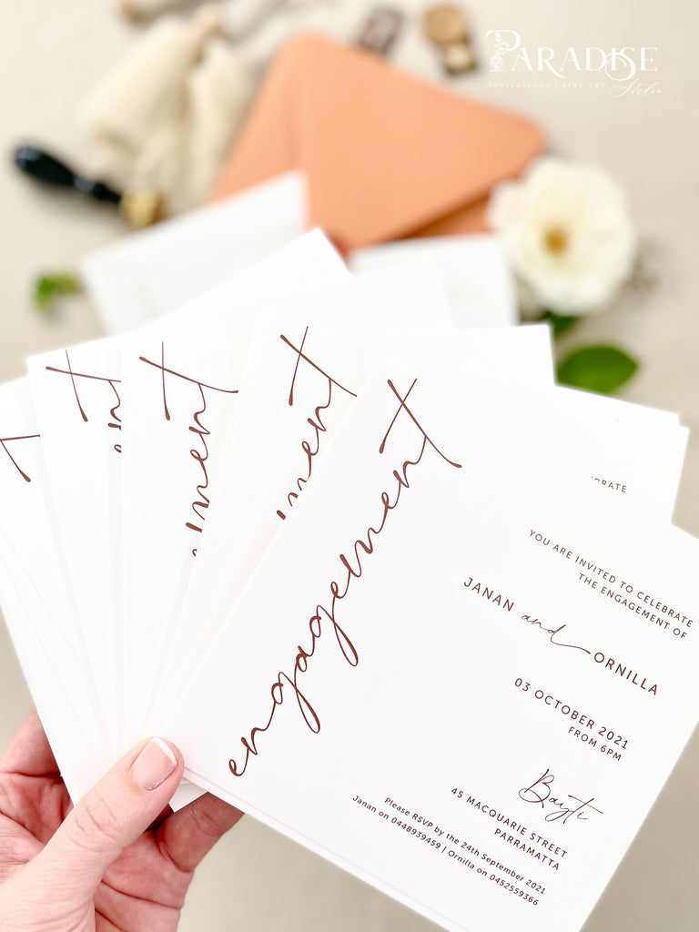 Silvia Square Engagement Invitations