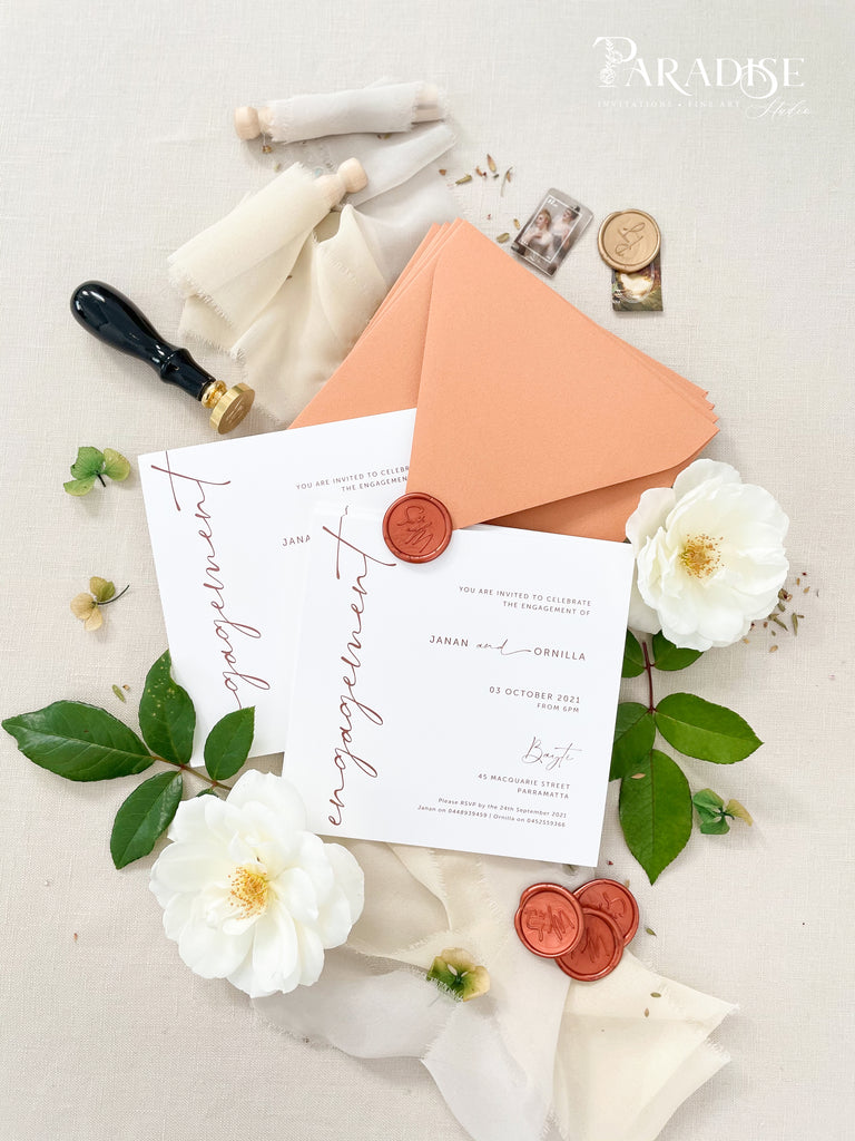 Silvia Square Engagement Invitations