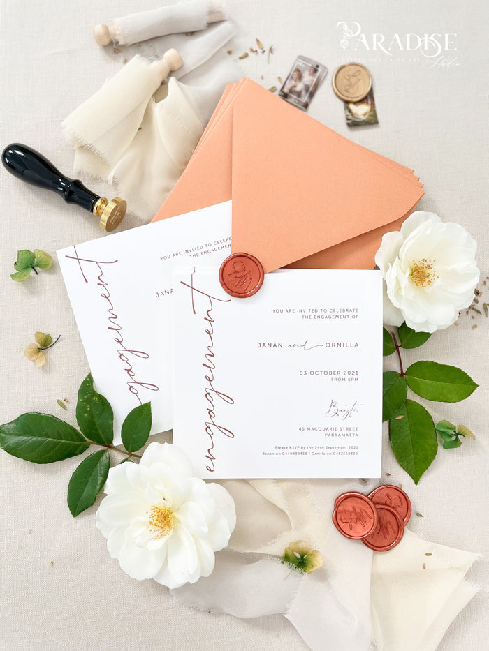 Silvia Square Engagement Invitations