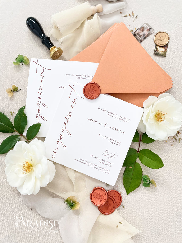 Silvia Square Engagement Invitations