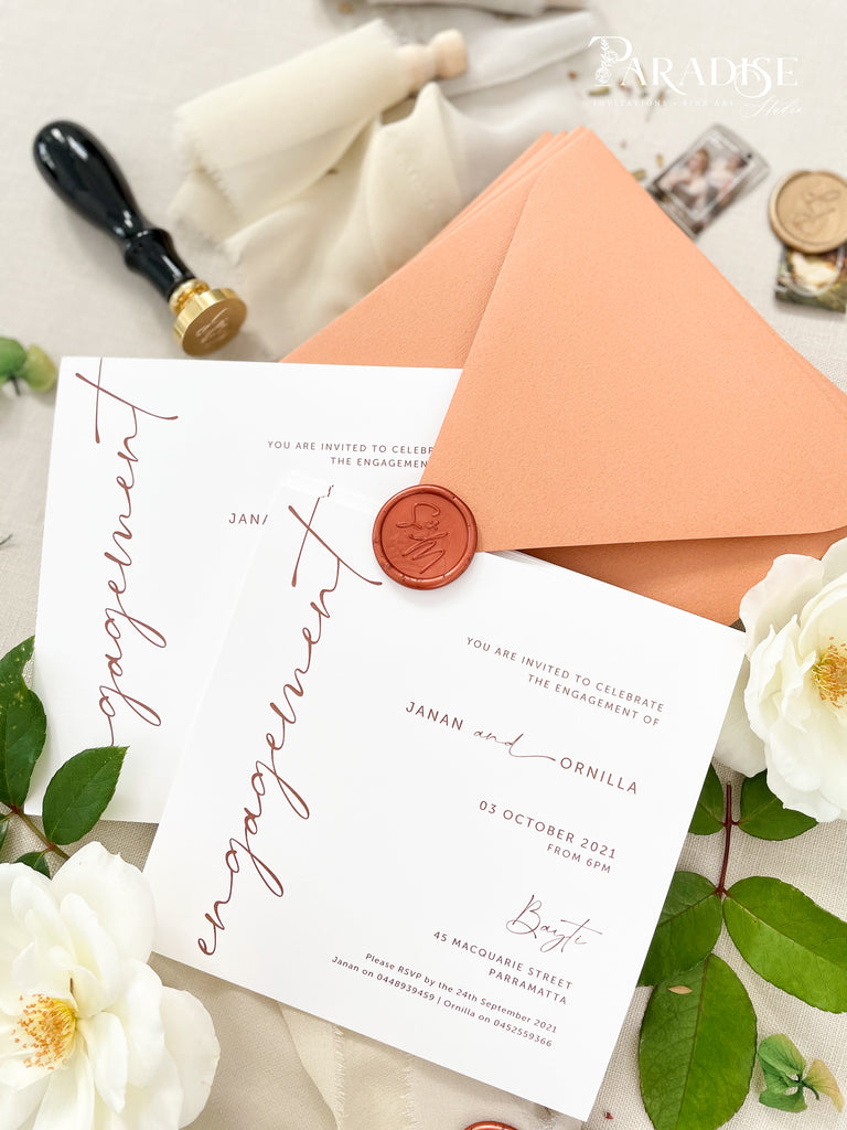 Silvia Square Engagement Invitations