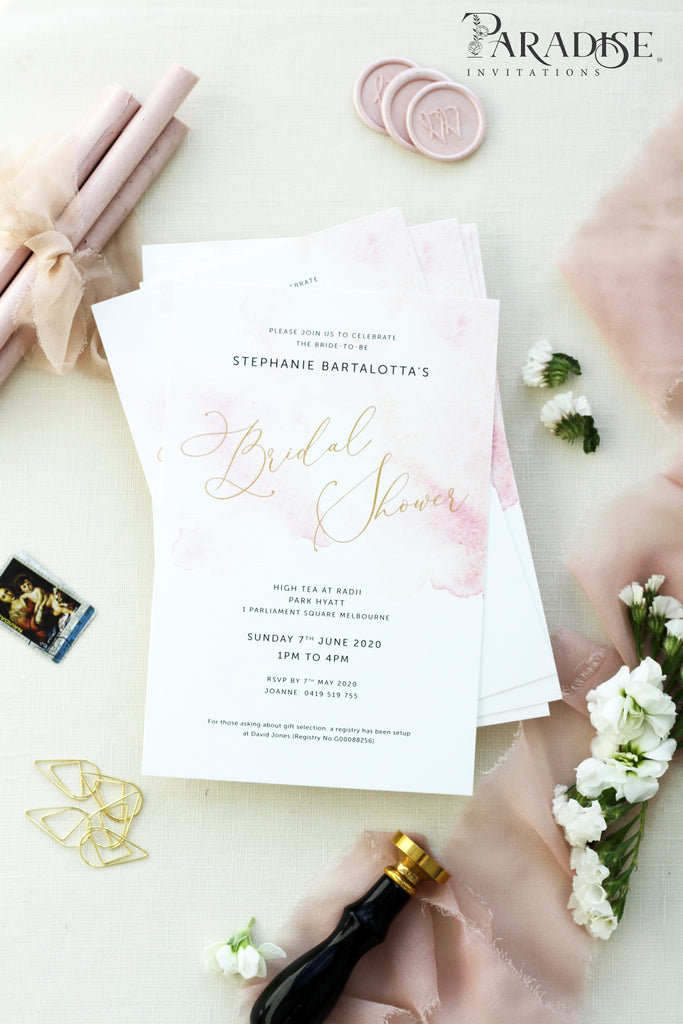 Charmaine Blush Bridal Shower Invitations