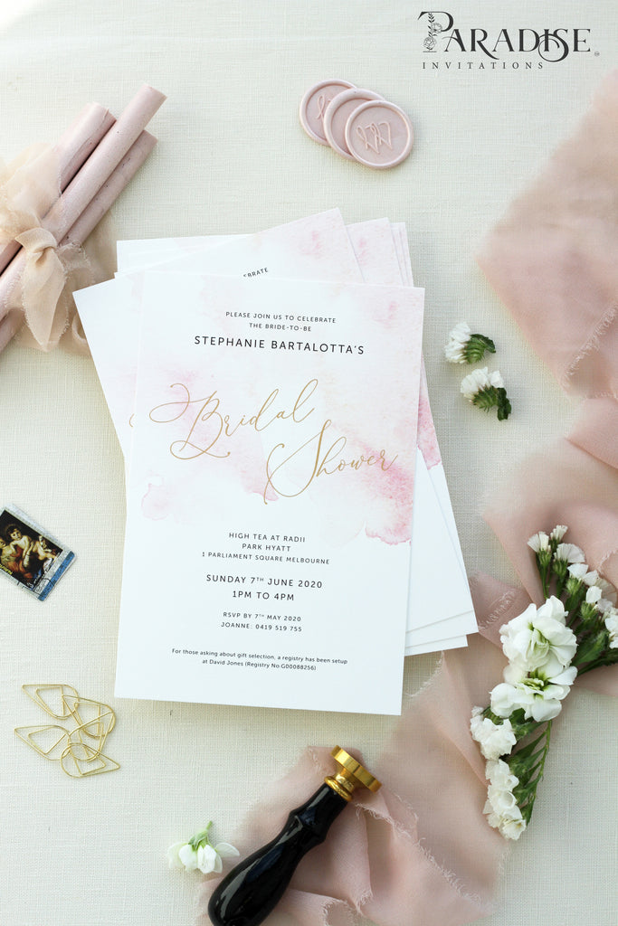 Charmaine Blush Bridal Shower Invitations