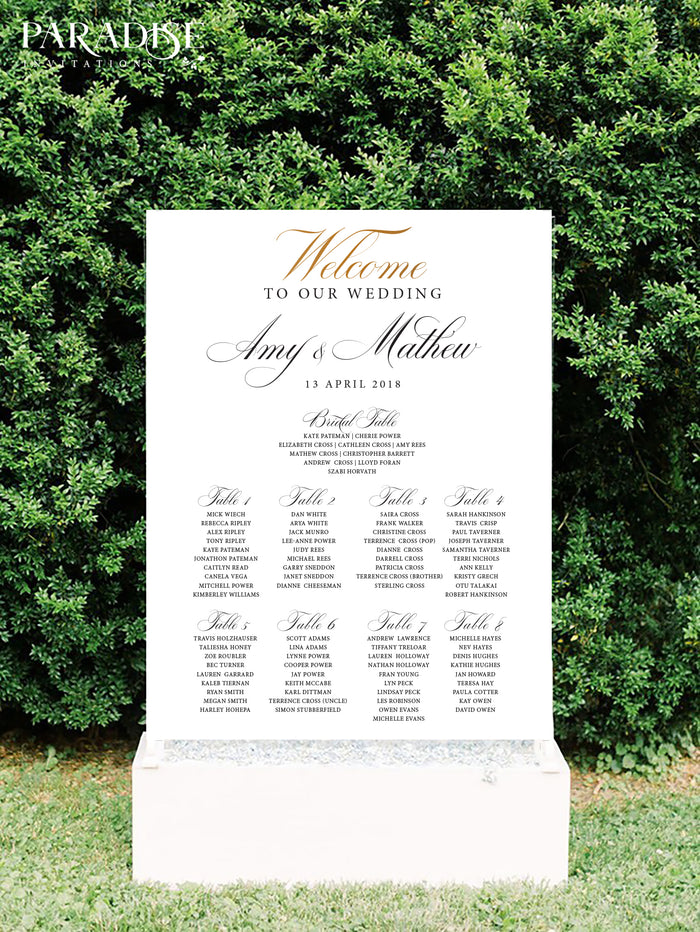 Maddie Modern Wedding Table Seating Chart