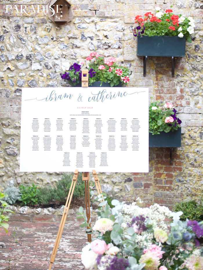 Emily Elegant Calligraphy Table Seating Chart