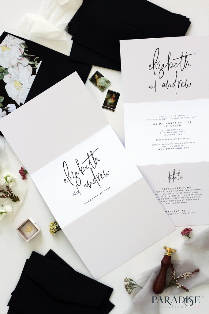 Fantine Elegant Calligraphy Wedding Invitation