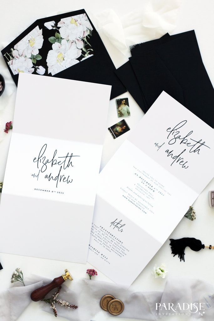 Fantine Elegant Calligraphy Wedding Invitation