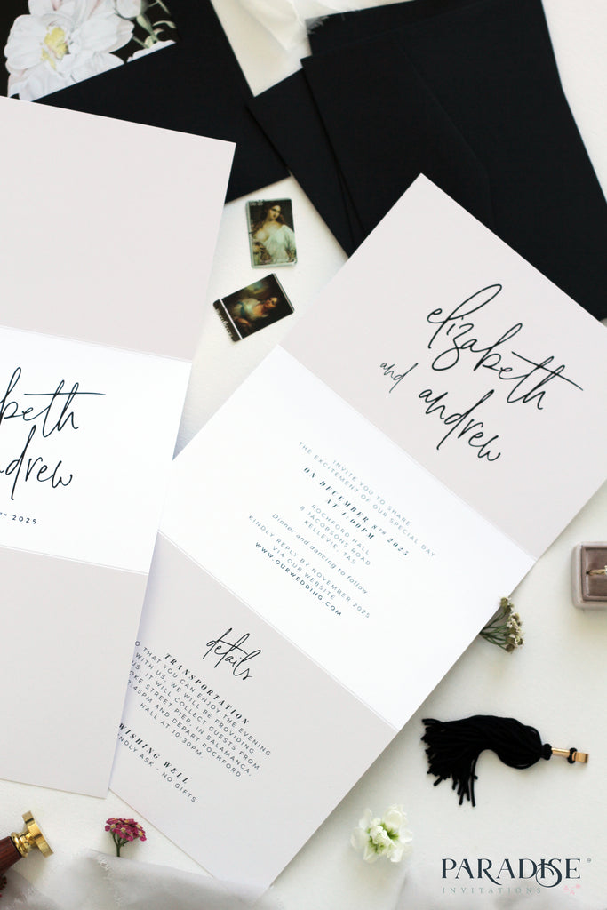 Fantine Elegant Calligraphy Wedding Invitation