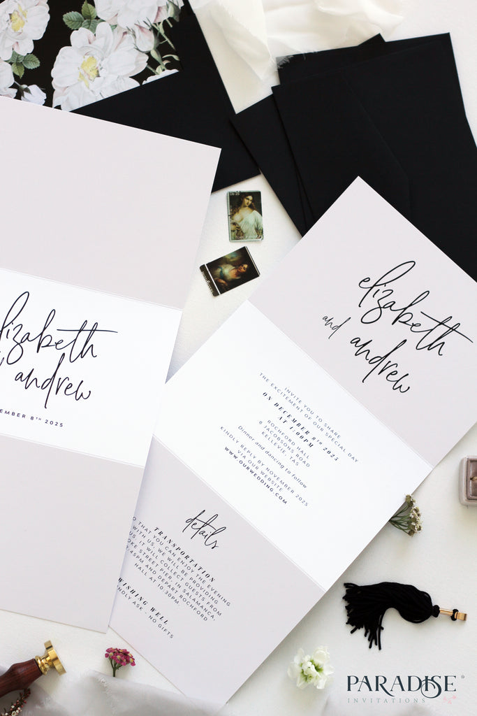 Fantine Elegant Calligraphy Wedding Invitation