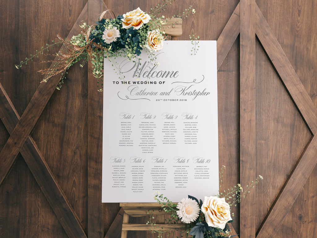 Table Seating chart, Printable Seating Charts, type: Wedding Stationery