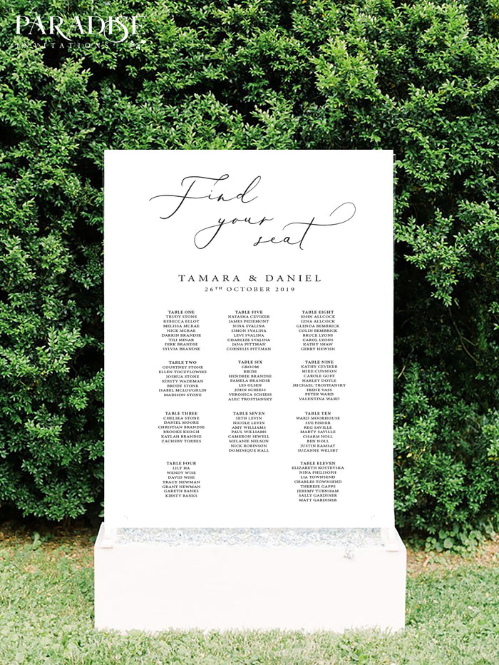 Modern Calligraphy Table Seating Chart