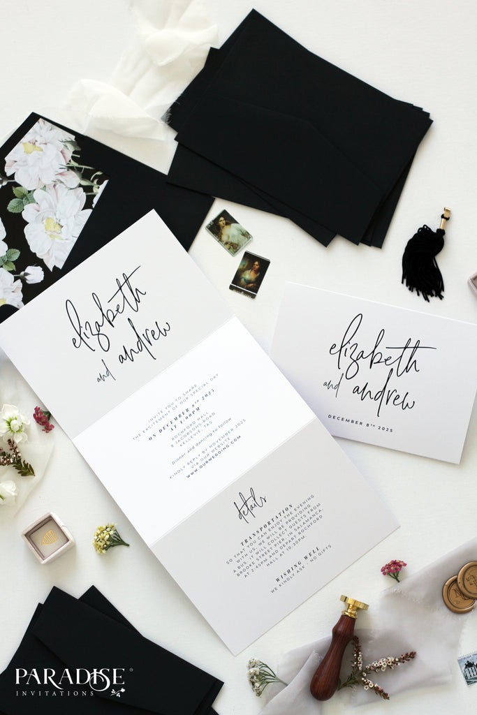 Fantine Elegant Calligraphy Wedding Invitation