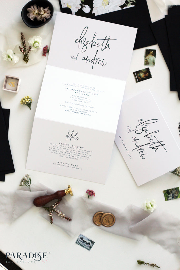 Fantine Elegant Calligraphy Wedding Invitation