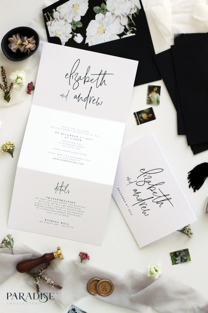 Fantine Elegant Calligraphy Wedding Invitation