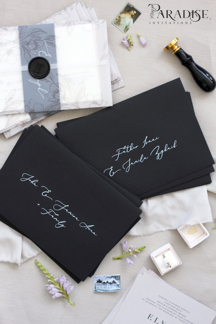 Black Envelopes White Ink Printing