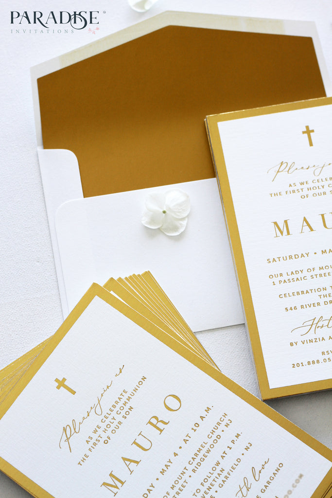 Elegant Golden Foil Christian Invitation