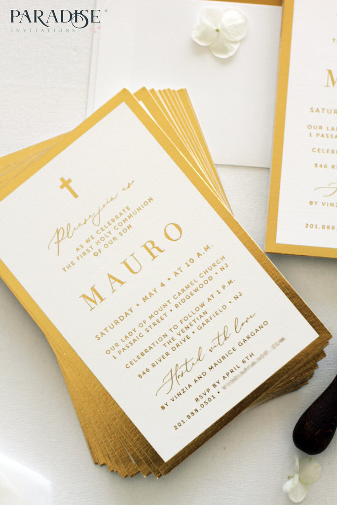 Elegant Golden Foil Christian Invitation