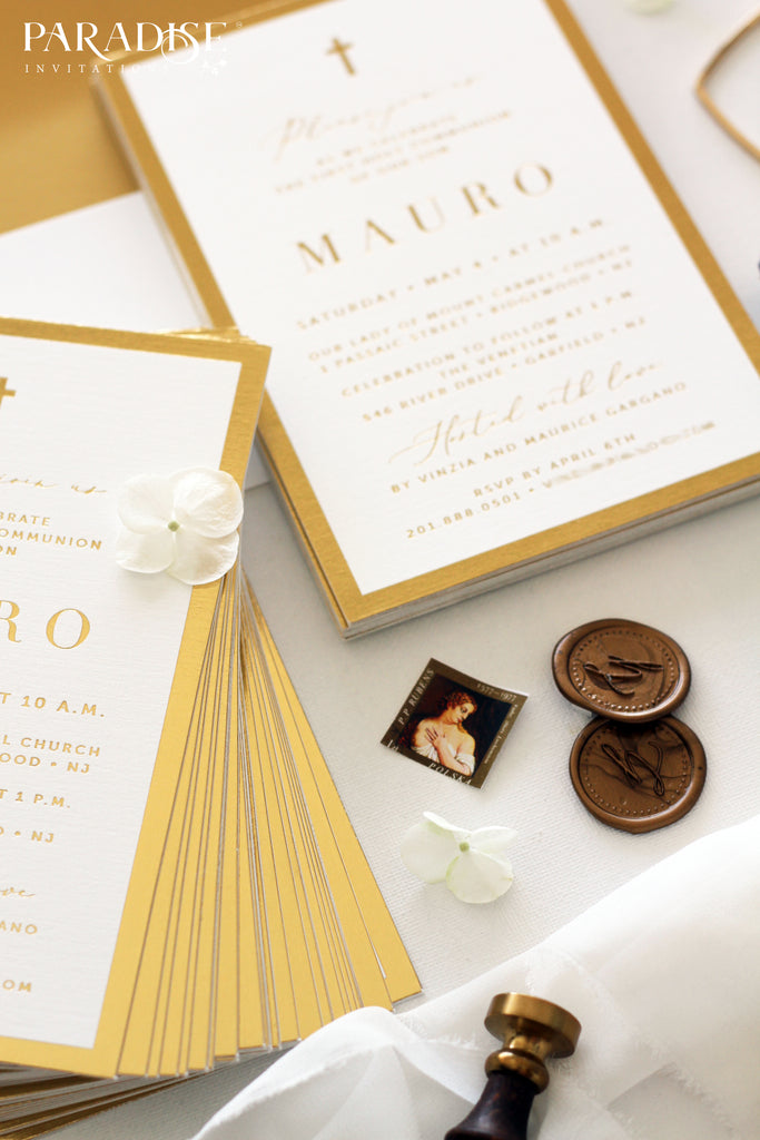 Elegant Golden Foil Christian Invitation