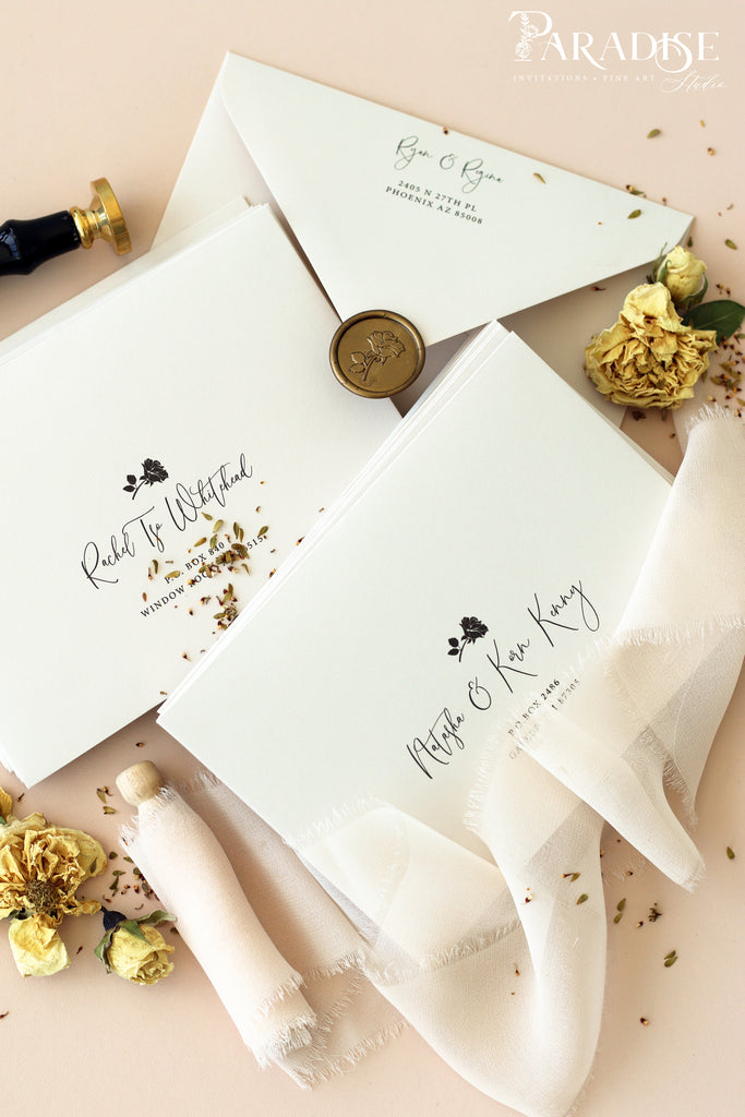 Ivory Envelopes and Black Ink Printing