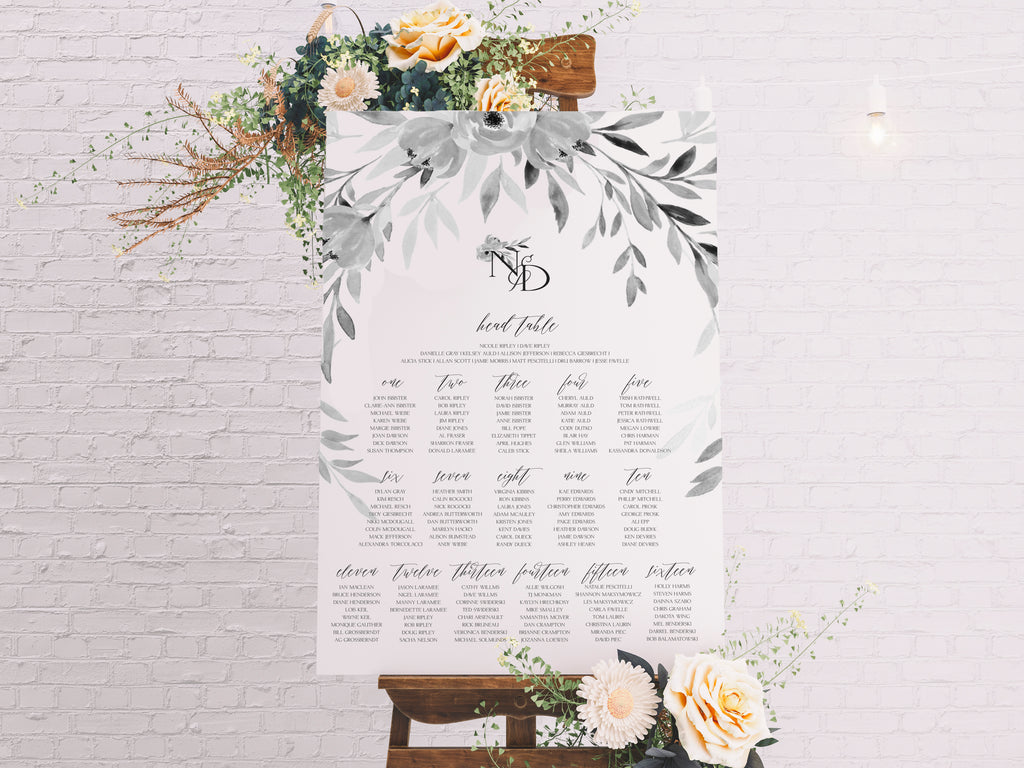 Table Seating chart, Printable Seating Charts, type: Wedding Stationery