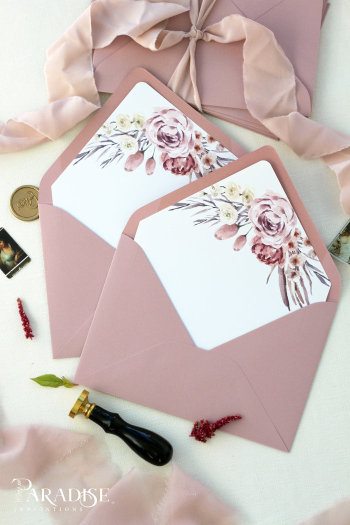 Wild Rose Envelopes with Floral Envelope Liners